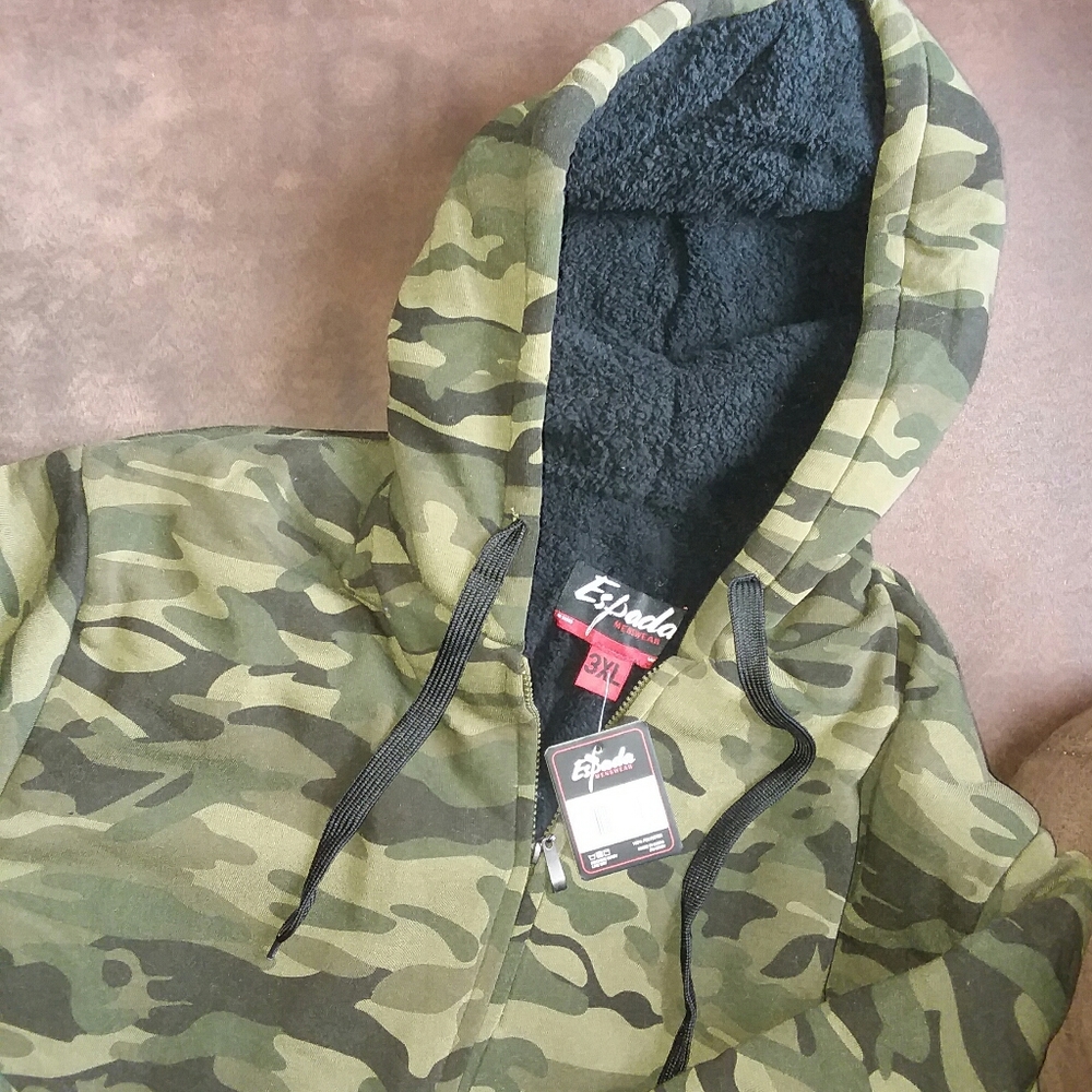Nwt espada mens sherpa lined hoodie camo 3xl - Picture 2 of 3